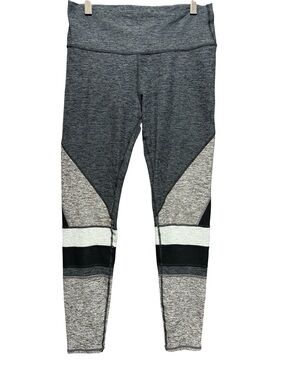 ALO Yoga Charcoal and Black Colorblock Leggings
